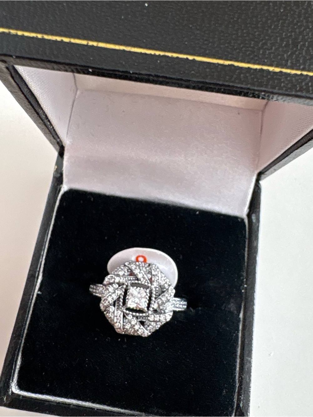 Bomb Party More is More Ring RG84278 Diamond CZ Hematite Plating